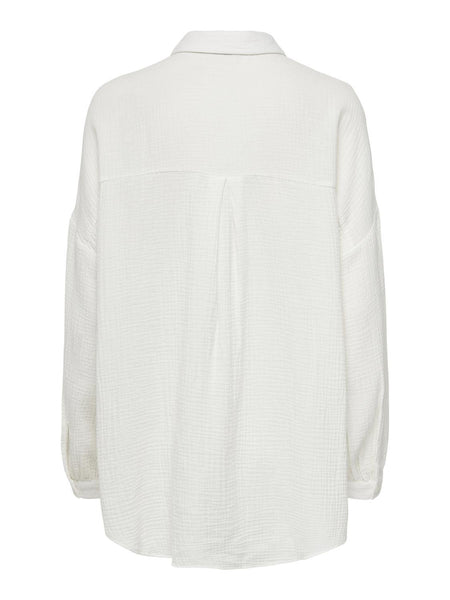 Only White Cotton Oversized Cheesecloth  Shirt