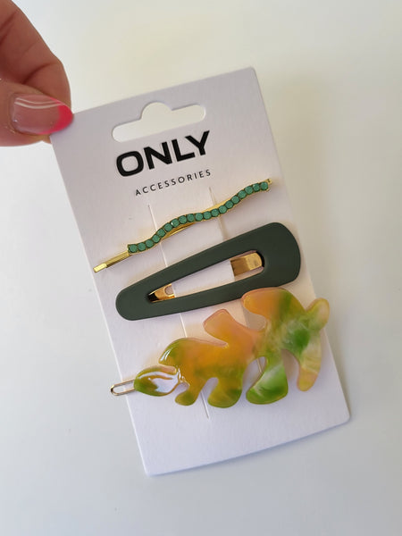 Only 3 Pack Hair Clips - Gold Or Silver
