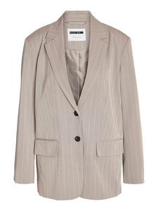 Noisy May Grey Pinstripe Oversized Blazer & Trouser Power Suit