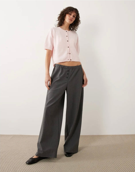 JDY Short Sleeve Knitted Cardigan In Pink