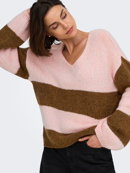 JDY Oversized Reversible Stripe Knitted Jumper
