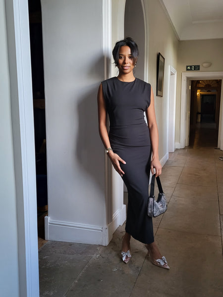 ICHI Long Black Dress