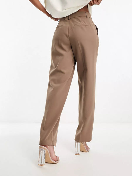 Only Pleat Front Tailored Trouser In Camel