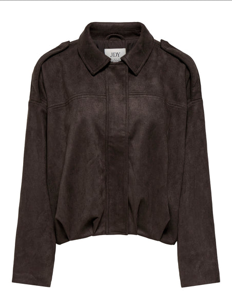 JDY Faux Suede Bomber Jacket In Brown