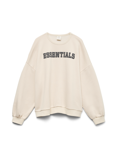 VM Essentials Oversized Round Neck Sweatshirt in Ecru