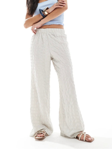 Only Seersucker Wide leg Trousers - Available in 2 Colourways