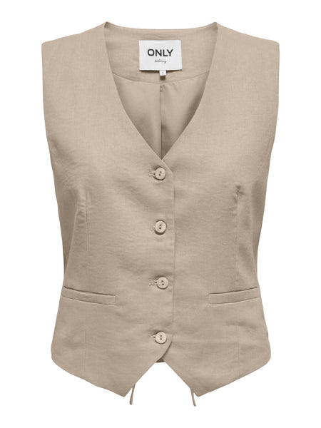 Only Linen Blend Waistcoat & Wide Leg Trouser Co-ord Set - Items Sold Separately