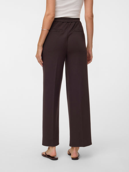 VM Lightweight Wide Leg Trousers In Chocolate Brown - Part of a Co-ord Set