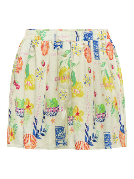 Only Postcard Print Tie Front Waistcoat & Short Co-ord Set