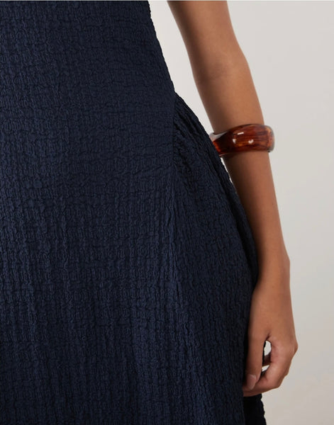 Vila Jacquard Jersey Cami Midi Dress In Navy