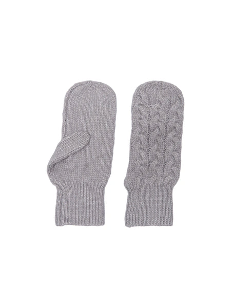 JDY Cable Knit Scarf, Hat & Mittens Set In Grey - Items Sold Separately