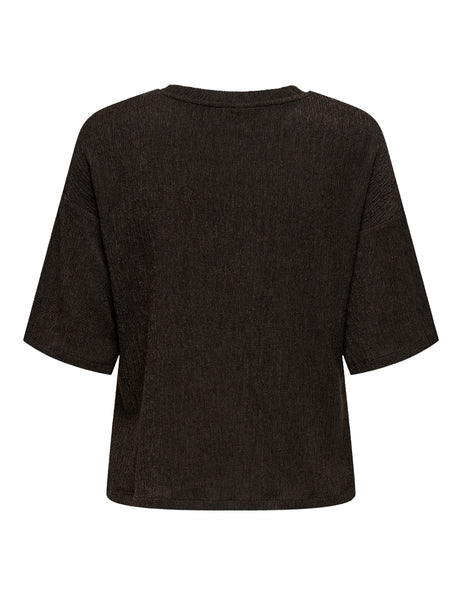 Only Plisse Wide Leg Trousers & Tshirt Co-ord Set In Coffee - Items Sold Separately