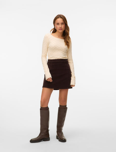 VM Corduroy Mini Skirt In Brown,