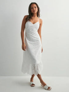 Pieces Broderie Anglaise White Sun Dress