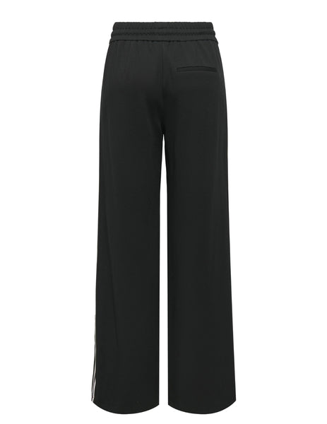 Only Side Stripe Wide Leg Trousers In Black