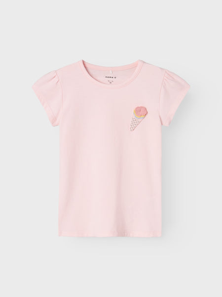 Girls Mini Short Sleeve Pink Ice Cream Tshirt
