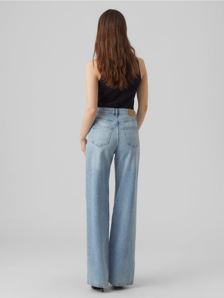 VM Tessa High Waist Wide Leg Jeans In Light Blue