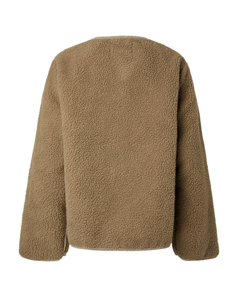 Pieces Round Neck Teddy Jacket