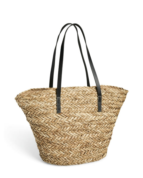 Pieces Straw Shopper Bag
