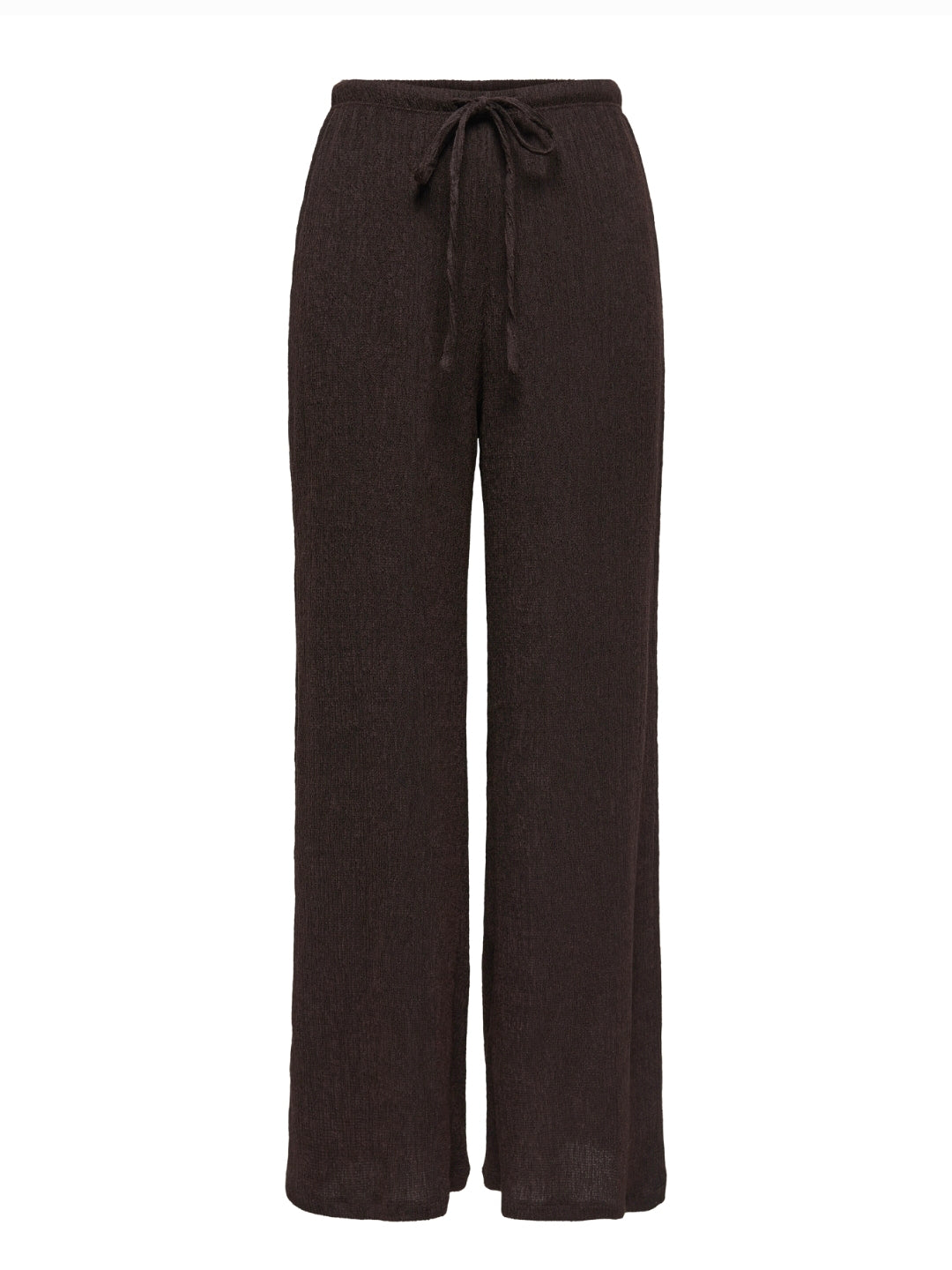 Only Plisse Wide Leg Trousers & Tshirt Co-ord Set In Coffee - Items Sold Separately