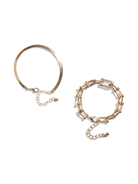 Pieces Two Piece Gold Bracelet Set