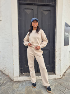 Only Sweat Lab Wide Leg Joggers & Sweatshirt Set In Pumice Stone - Items Sold Separately