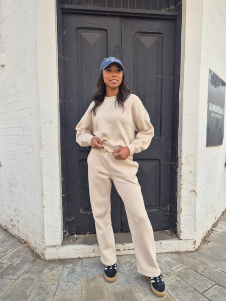 Only Sweat Lab Wide Leg Joggers & Sweatshirt Set In Pumice Stone - Items Sold Separately