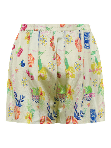 Only Postcard Print Tie Front Waistcoat & Short Co-ord Set