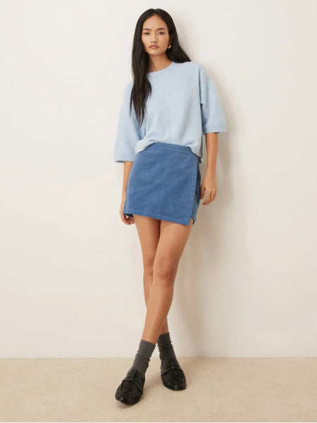 JDY Short Sleeve Knitted Jumper In Baby Blue