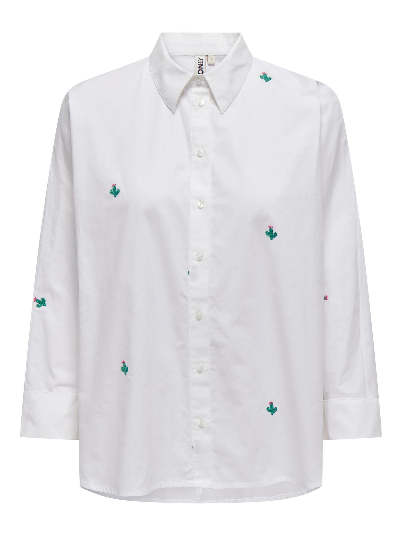 Only Embroidered Oversized White Shirt