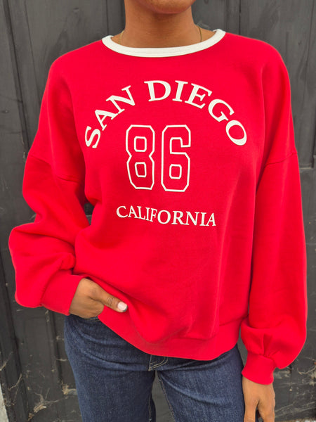 VM San Diego Red Oversized Sweatshirt
