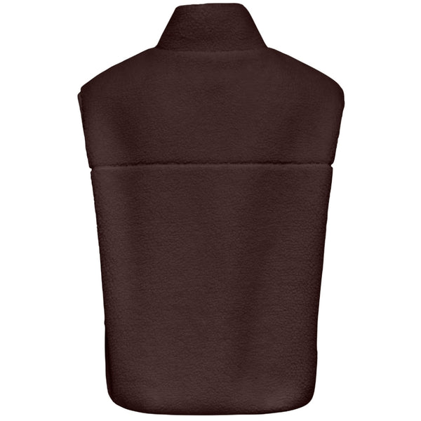 Only Teddy High Neck Zip Up Gilet In Brown