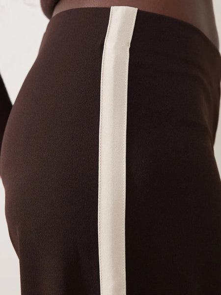 JDY Wide Leg Side Stripe Trousers In Chocolate Brown