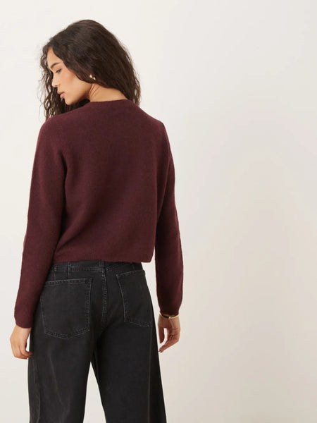 JDY Chloe Crew Neck Cardigan In Wine