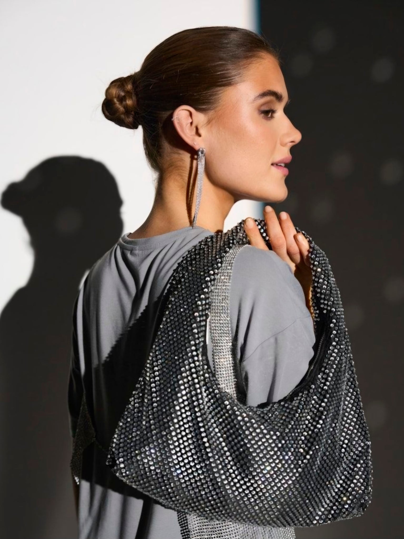 Only Black Diamante Grab Bag