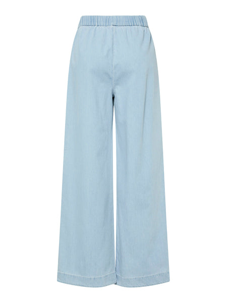 Pieces Light Blue Denim Open Back Top & Wide Leg Jeans Co-ord Set - Items Sold Separately
