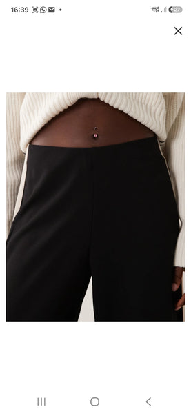 JDY Wide Leg Side Stripe Trousers In Black