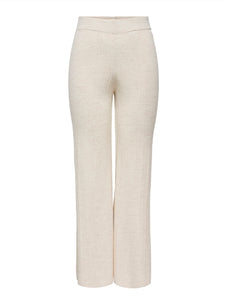 Only Knitted Short Sleeve Top & Wide Leg Trouser Co-ord Set In Pumice Stone - Items Sold Separately