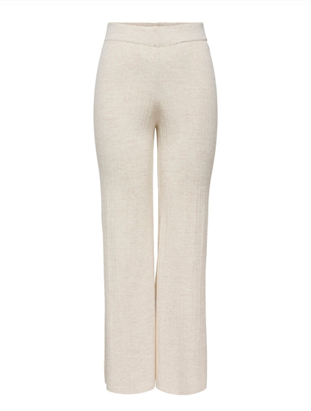 Only Knitted Short Sleeve Top & Wide Leg Trouser Co-ord Set In Pumice Stone - Items Sold Separately