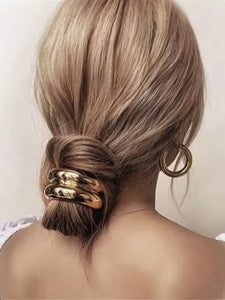 Pieces Gold Detail Hair Tie - 2 Pack