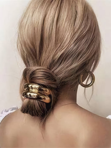 Pieces Gold Detail Hair Tie - 2 Pack