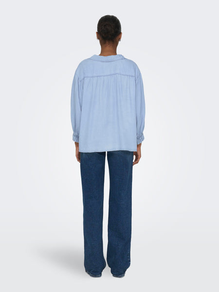 Only Soft Dot Denim 3/4 Sleeve Shirt