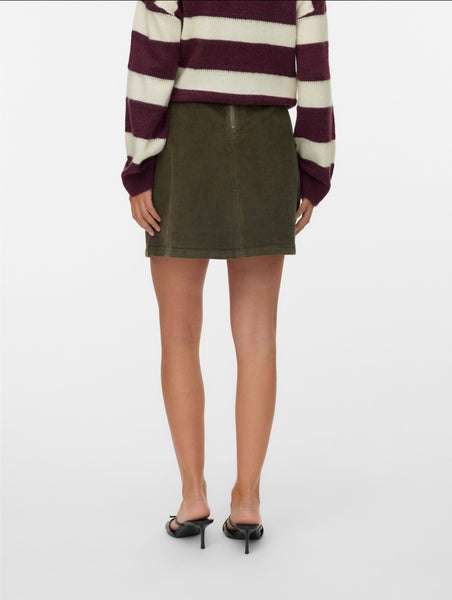 VM Corduroy Mini Skirt In Brown