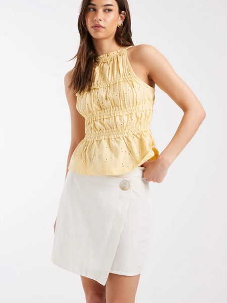 Only Tailored Wrap Mini Skirt In White