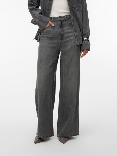 Aware High Waist Wide Leg Jeans In Grey - Part of a Co-ord Set