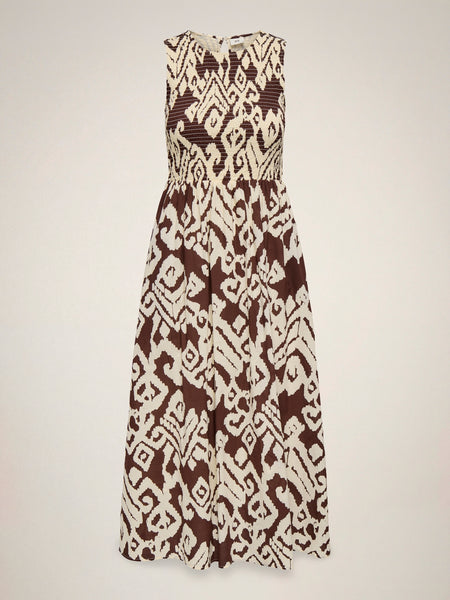 JDY Smock Midi Dress In Brown Print