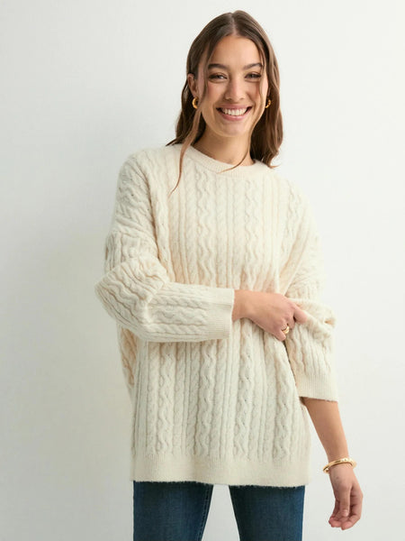 Pieces Cable Knit Relaxed Fit Oversized Jumper