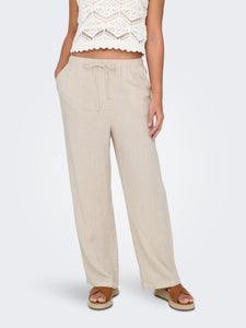 Only High Waist Wide Leg Linen Trousers