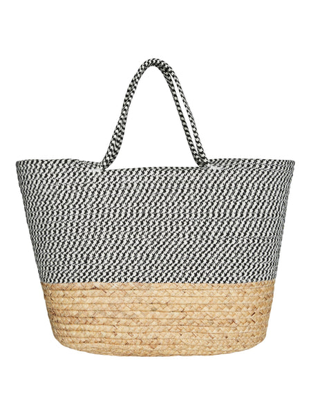 VM Black & White Basket Beach Bag