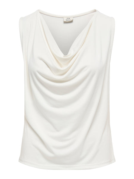 JDY Sleeveless Cowl Neck Top In White